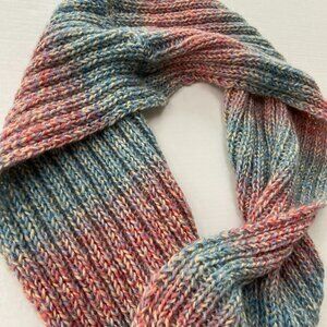 Beautiful Pink and Blue Ombre Knit Scarf
